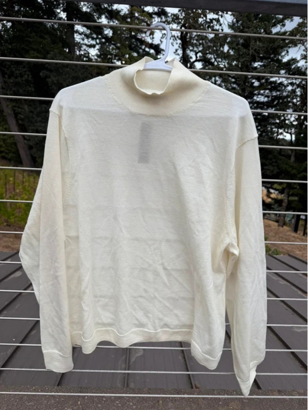 NWT J Crew mock neck lightweight sweater in ivory size 2X